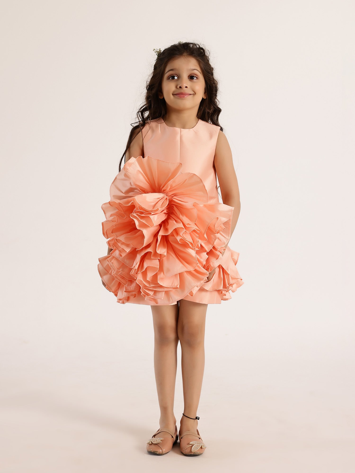 Peach tutu baby girl dress-janyascloset.com