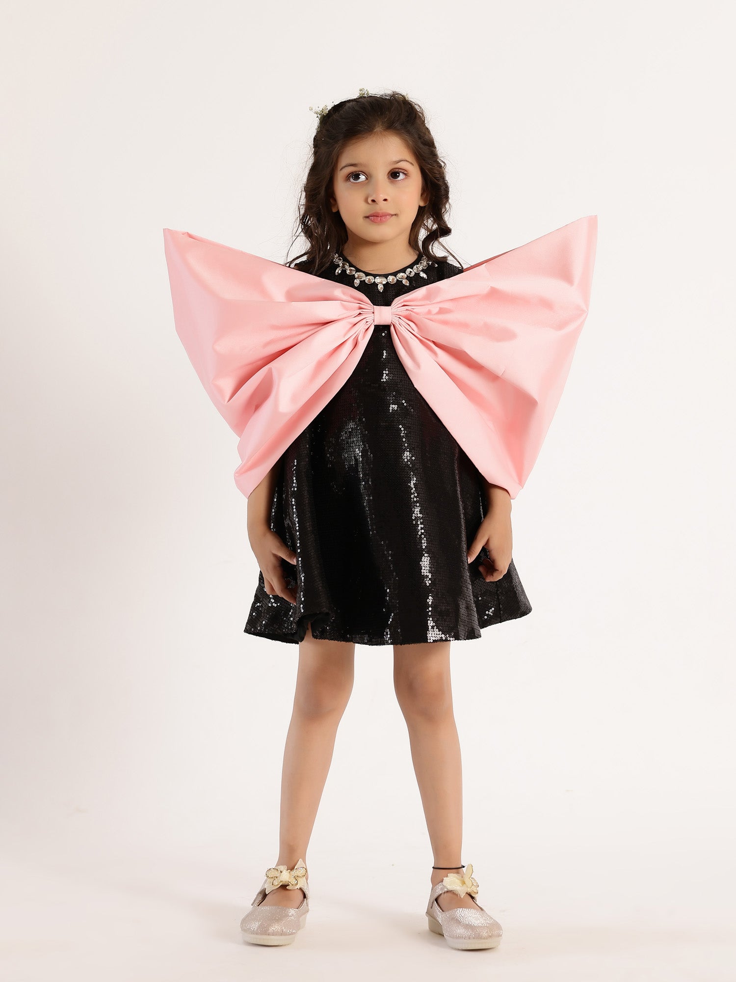 kids Black sequins party dress - janyascloset.com