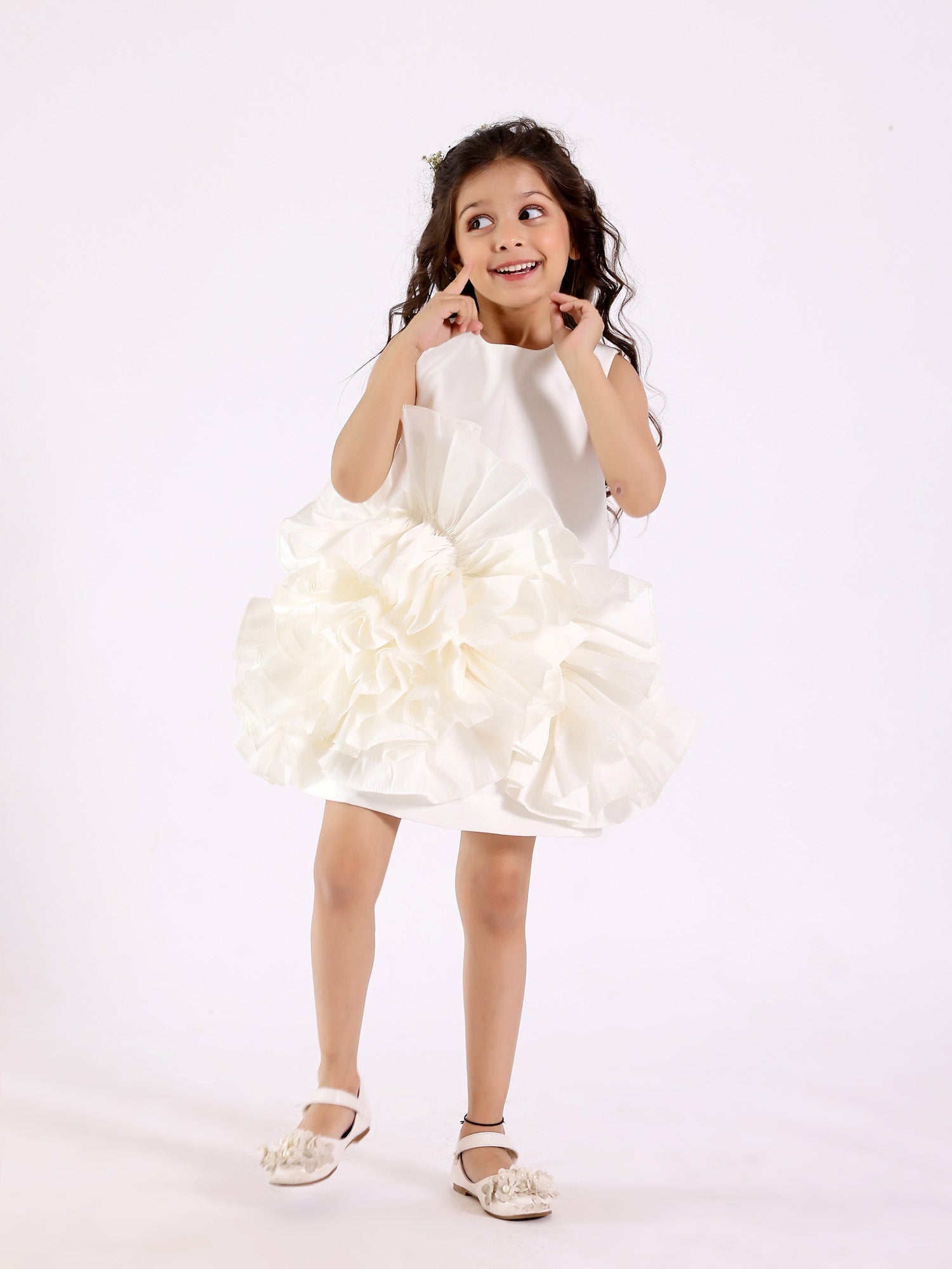 white ruffle girl dress - janyascloset.com