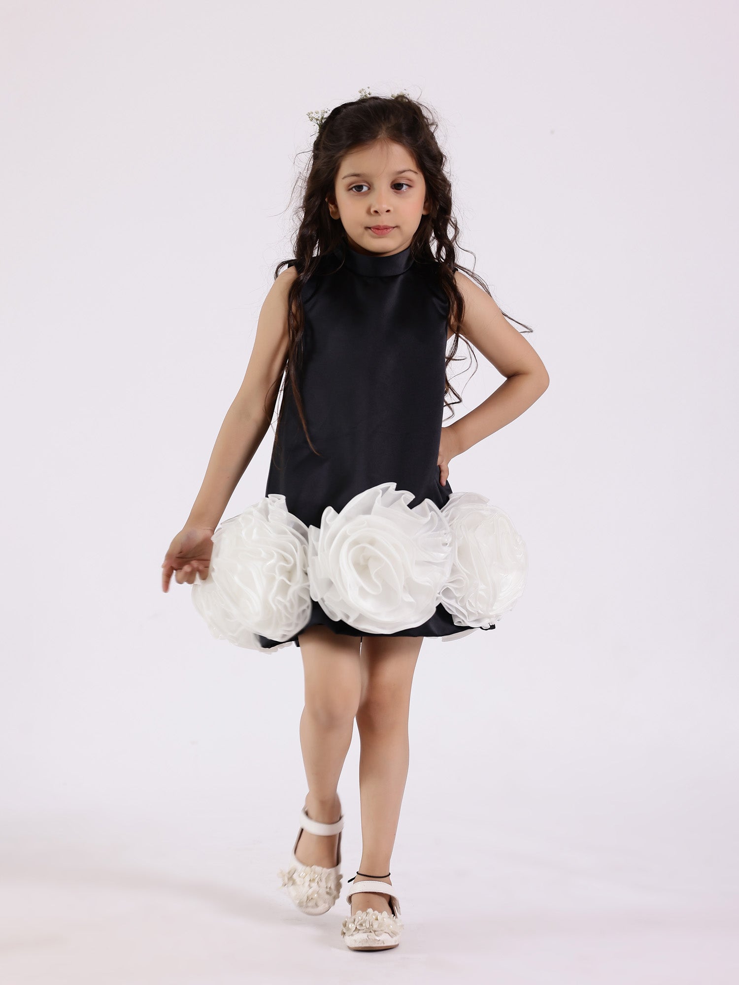 Janyas Closet: Midnight Rose Black Satin Bow Dress