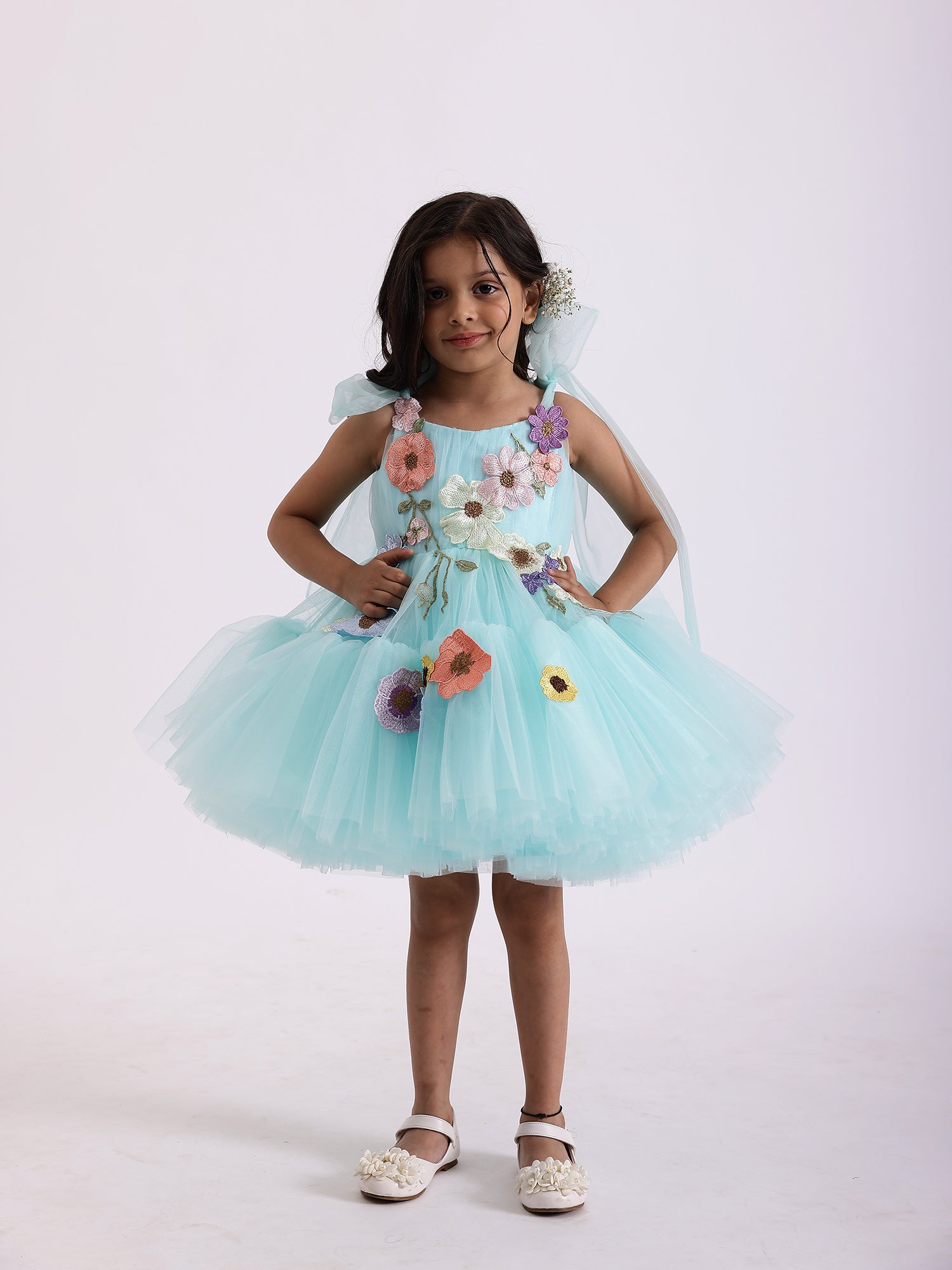 JANYAS CLOSET Blue Embellished Kayo Princess Party Dress