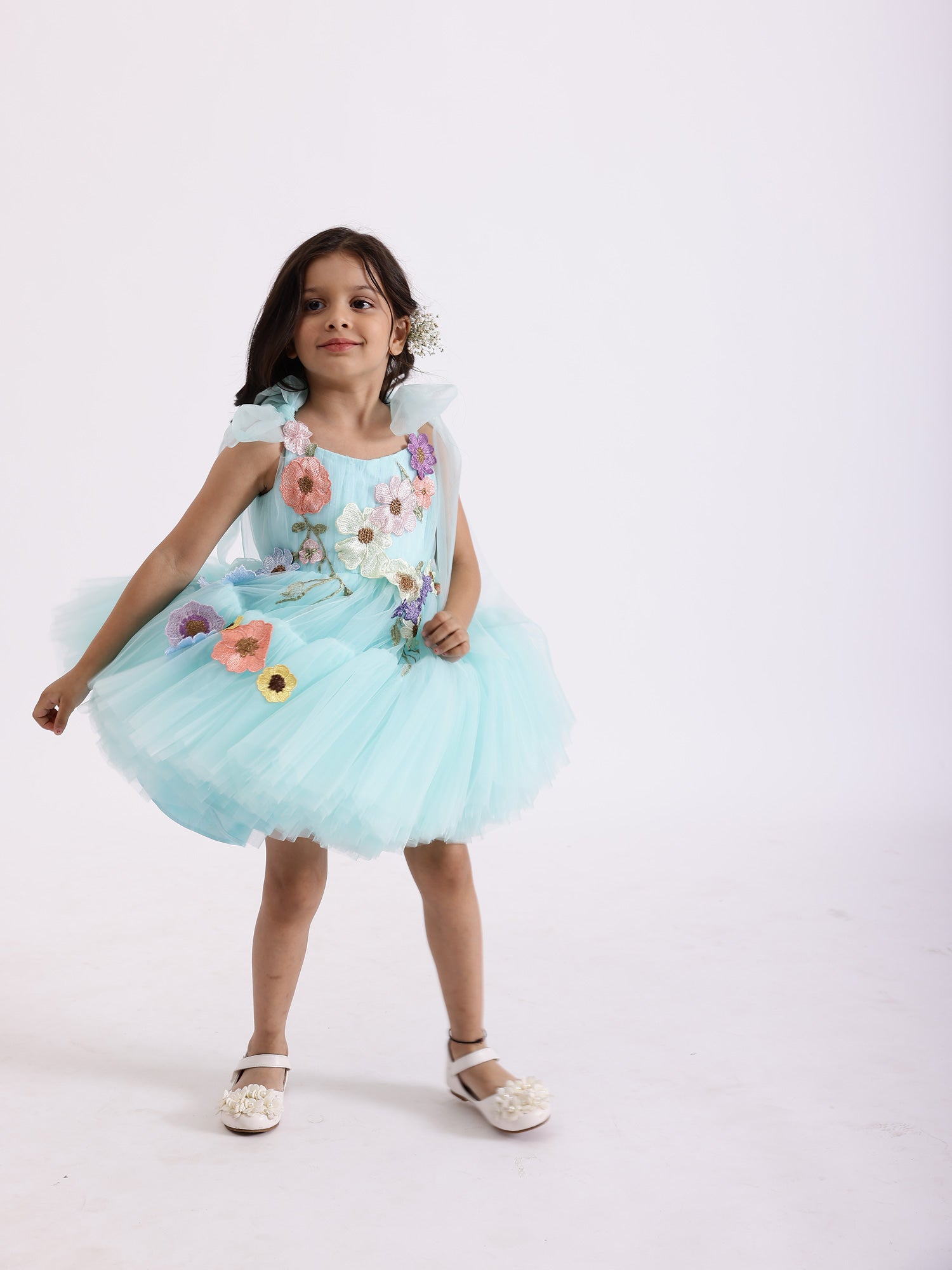 JANYAS CLOSET Blue Embellished Kayo Princess Party Dress