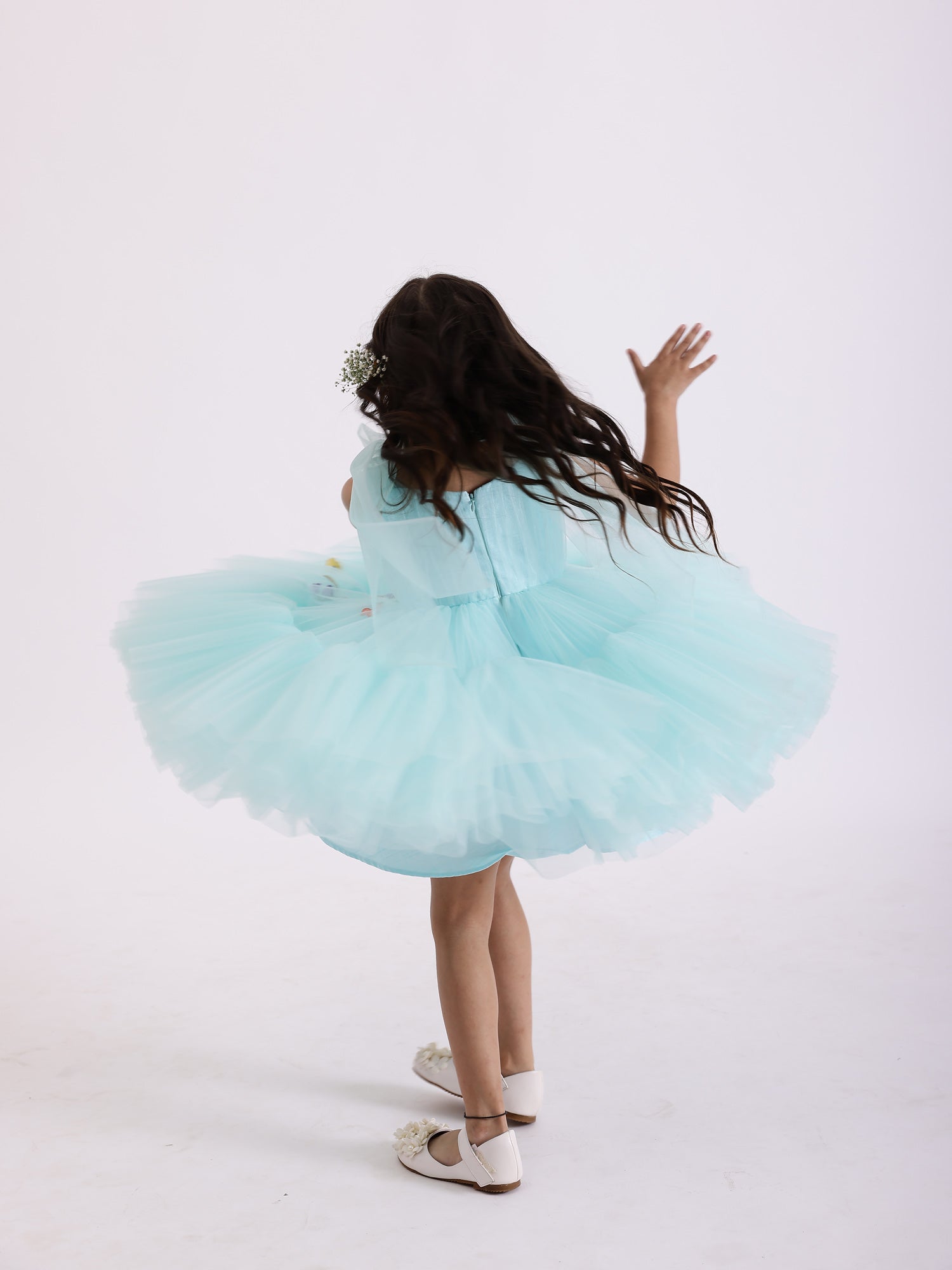 JANYAS CLOSET Blue Embellished Kayo Princess Party Dress