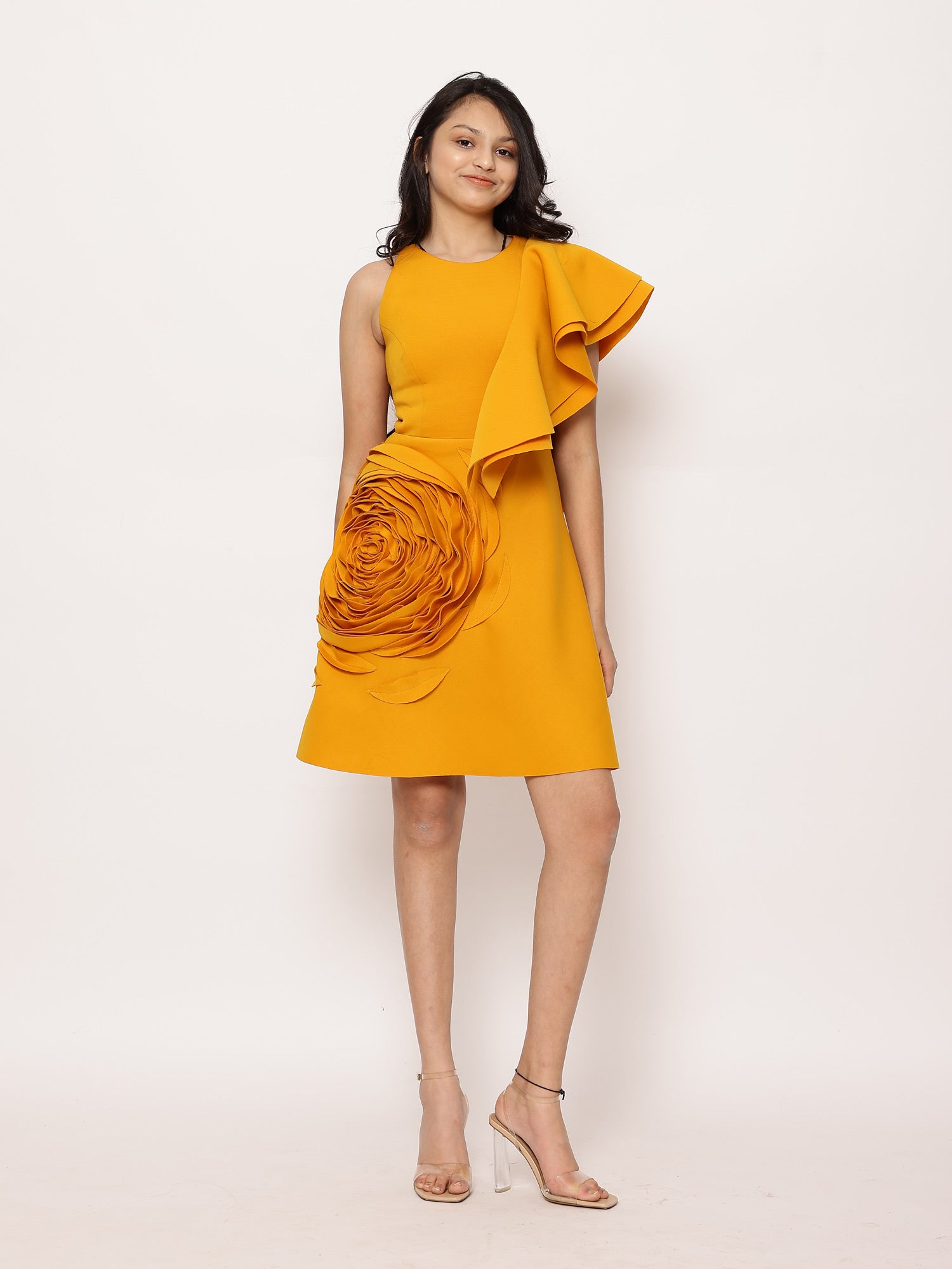 Janyas Closet: Yellow Teen Ruffle Pop On Party  Dress