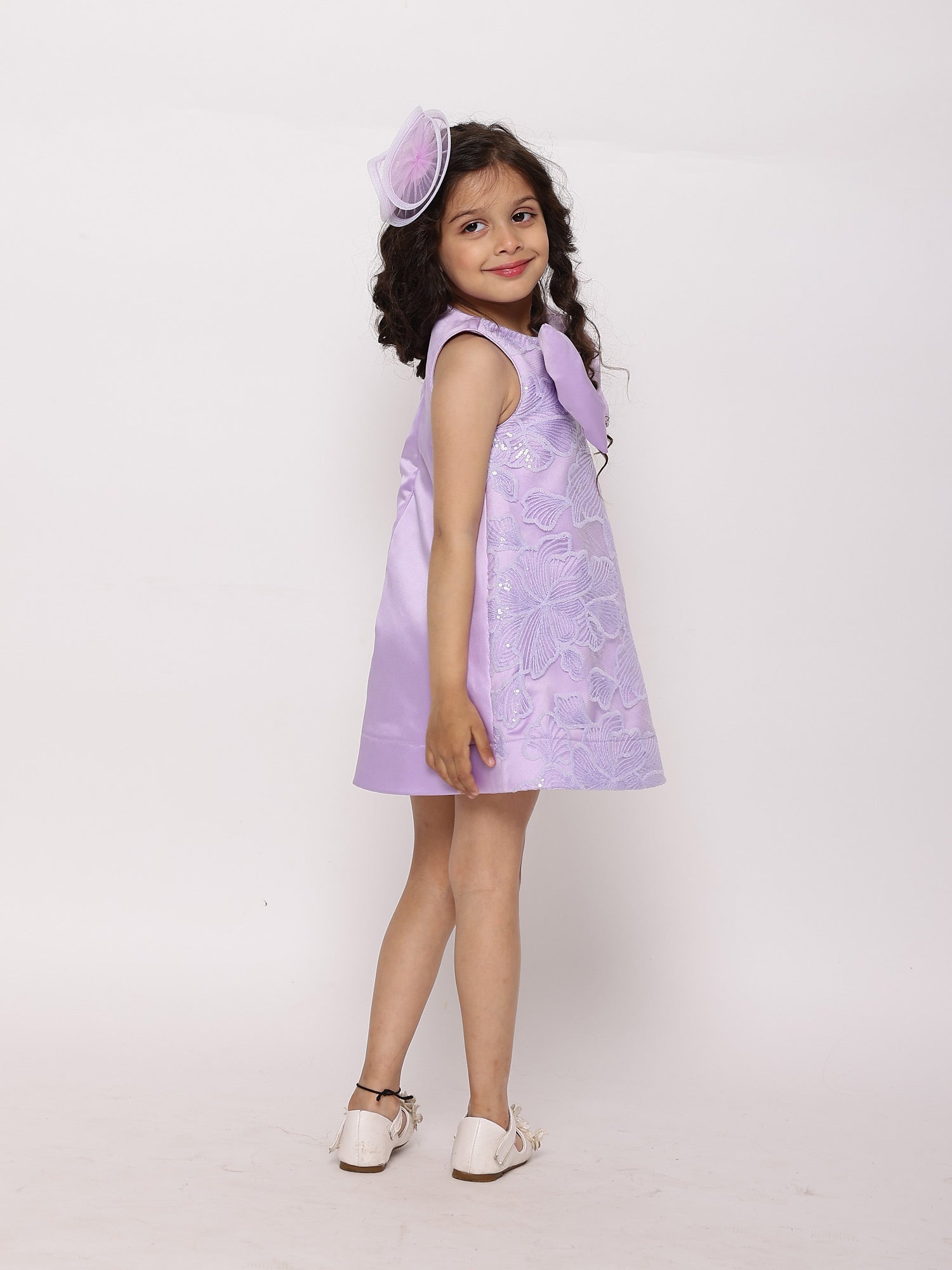 JANYAS CLOSET Elegant Lilac Butterfly Dress