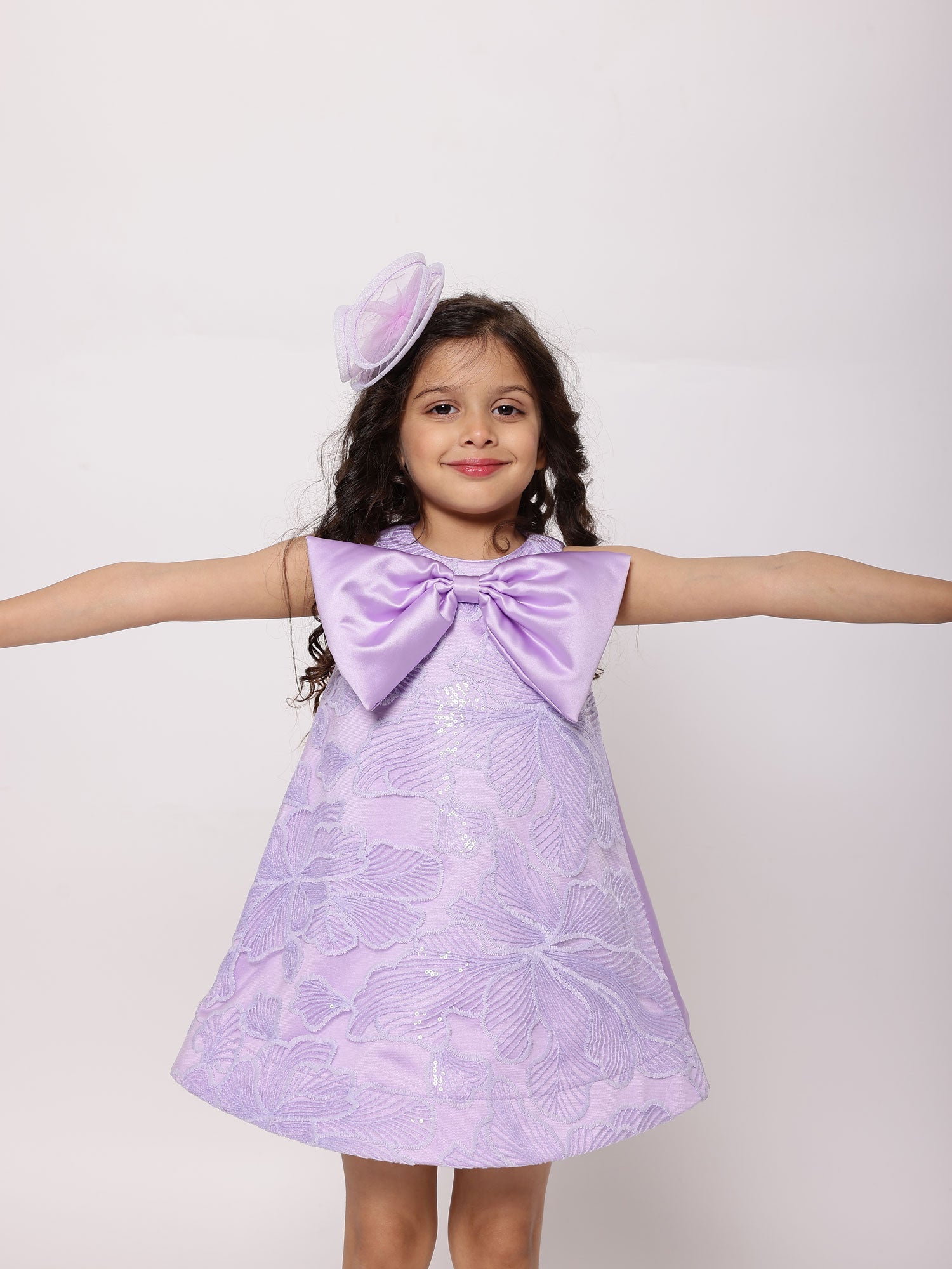 JANYAS CLOSET Elegant Lilac Butterfly Dress