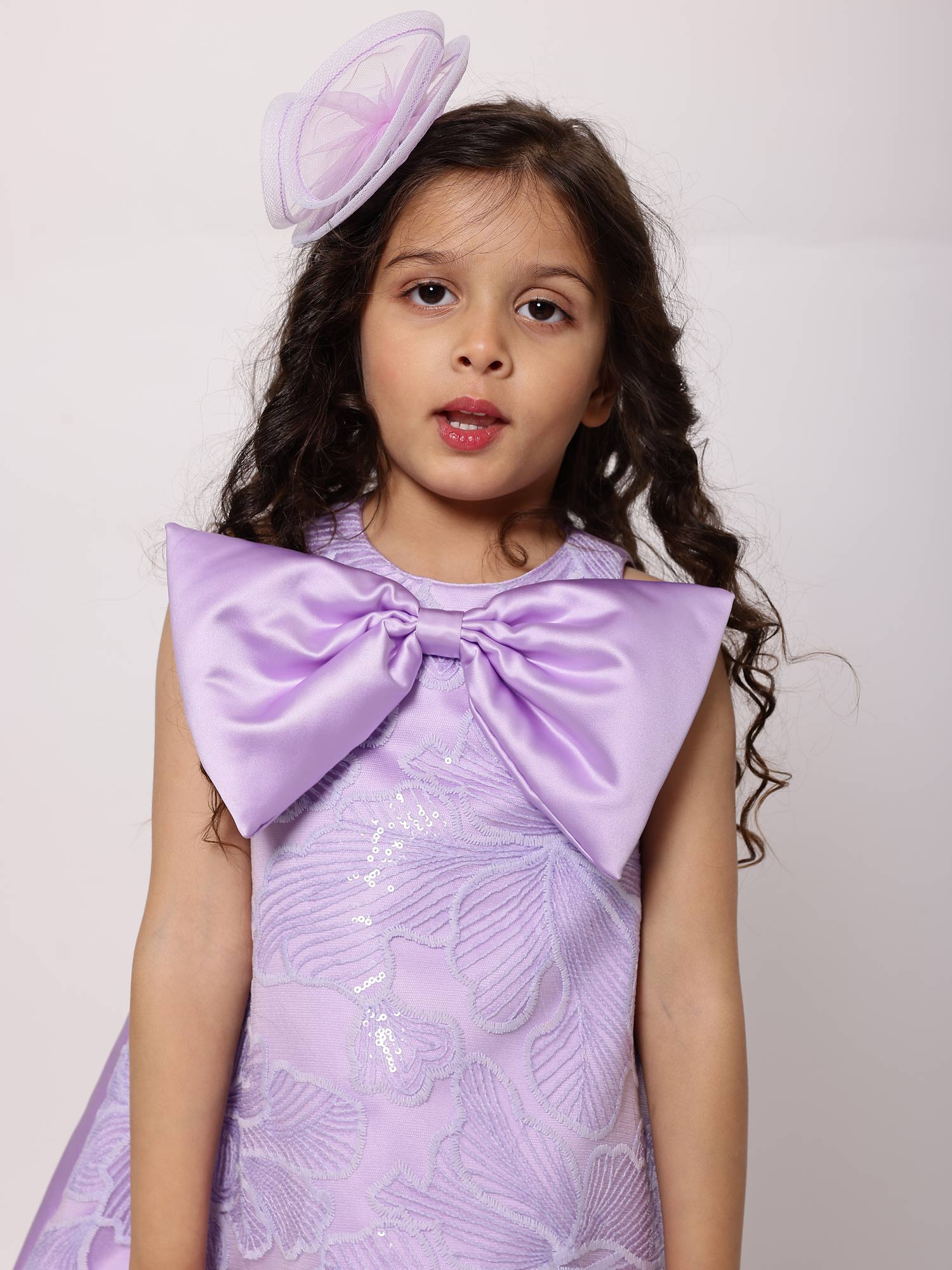 JANYAS CLOSET Elegant Lilac Butterfly Dress