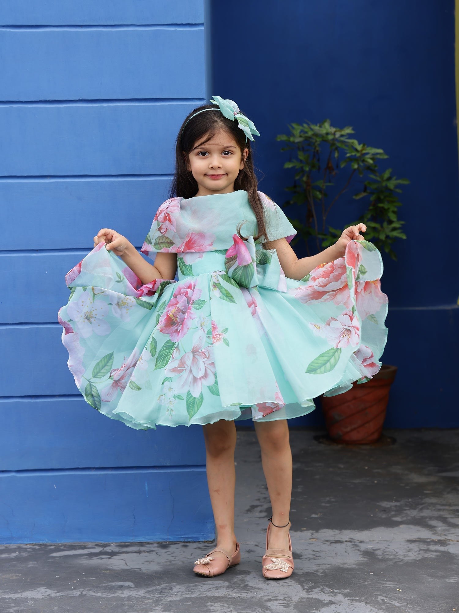 Girls printed party dress - janyascloset.com