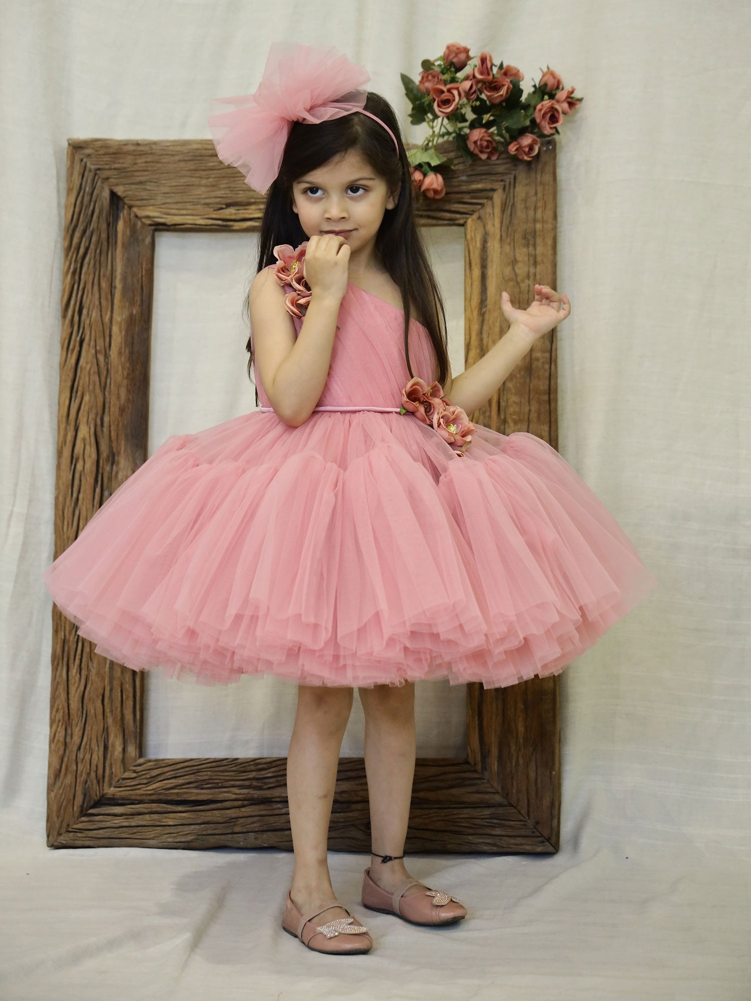 Janyas Closet Mauve Frilly Fern Birthday Party Dress