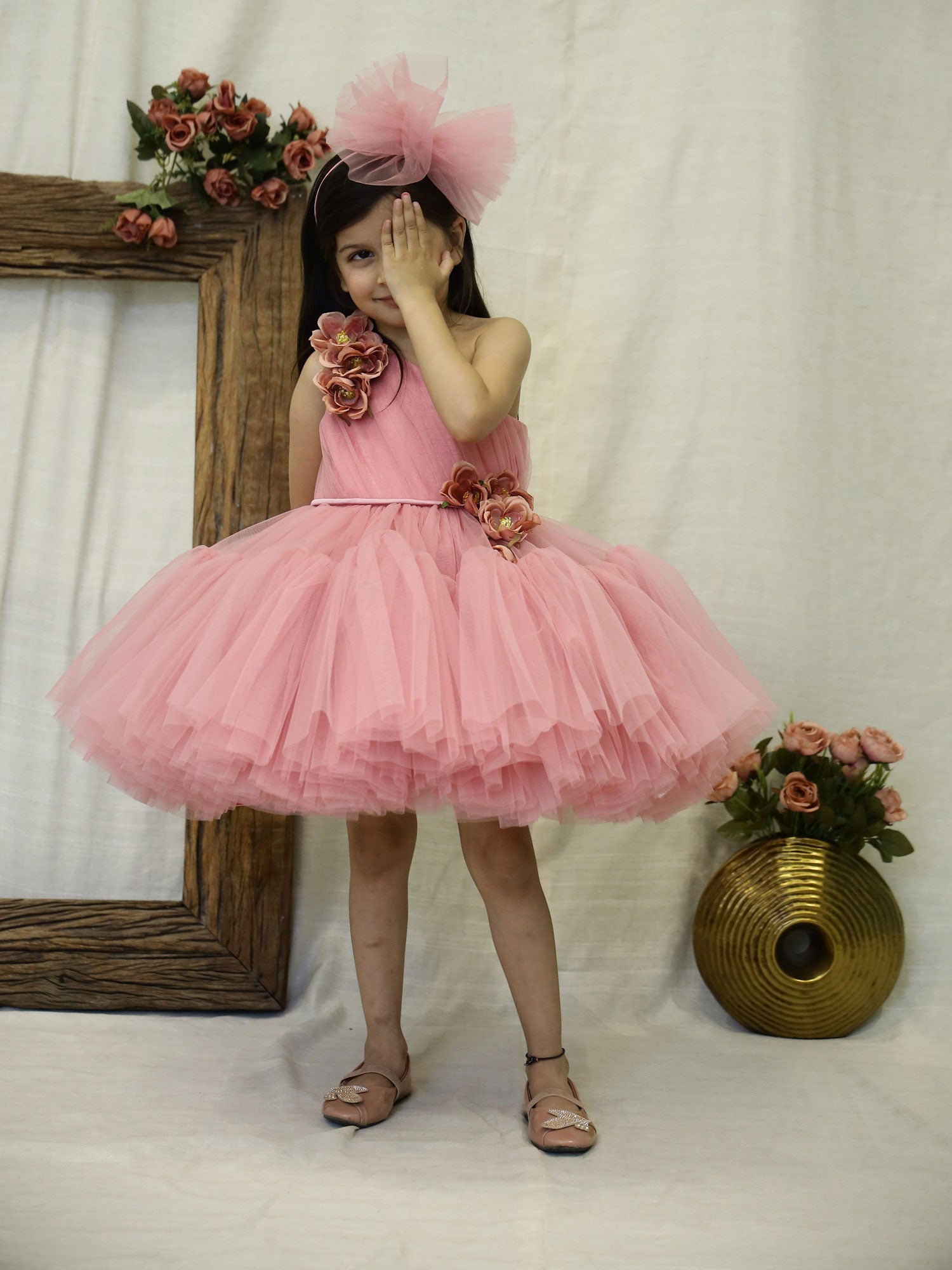 Janyas Closet Mauve Frilly Fern Birthday Party Dress