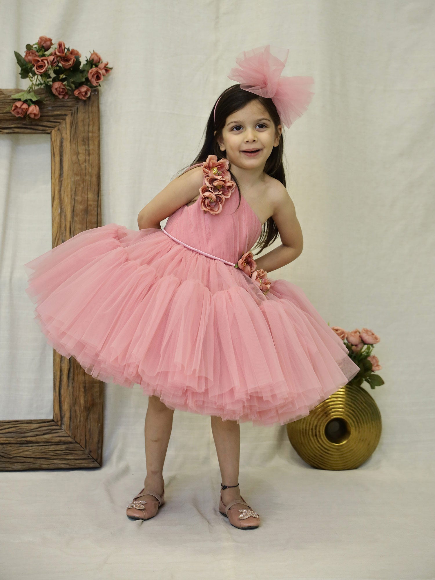 Janyas Closet Mauve Frilly Fern Birthday Party Dress