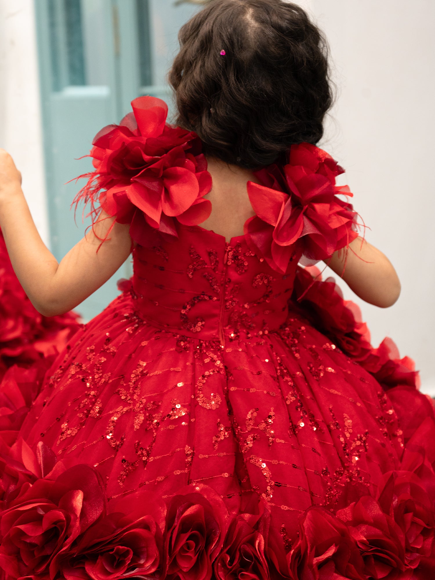 Red Roses Isabela Dress With Hair Accessory