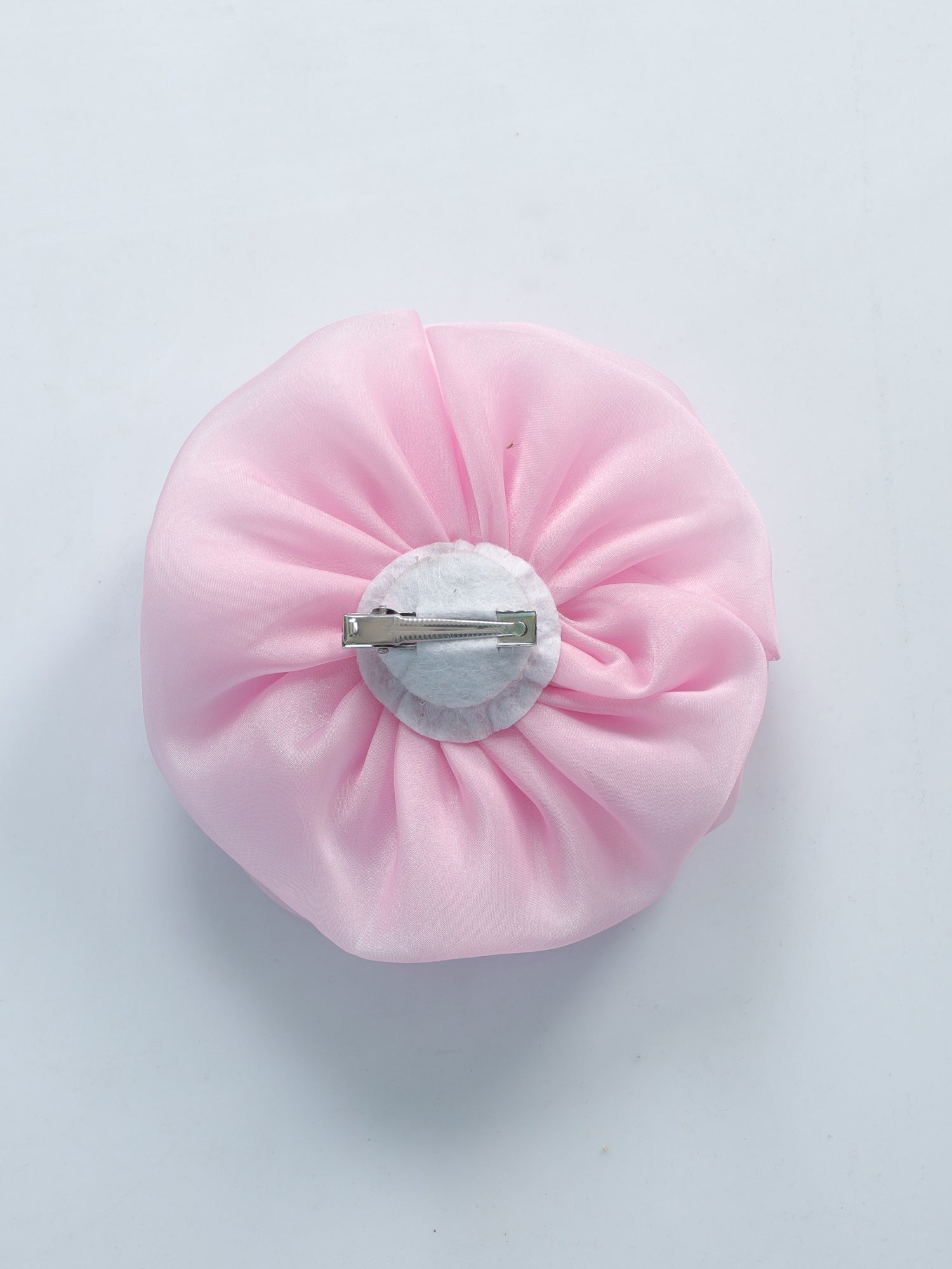 Pink Organza Flower Hair Clip