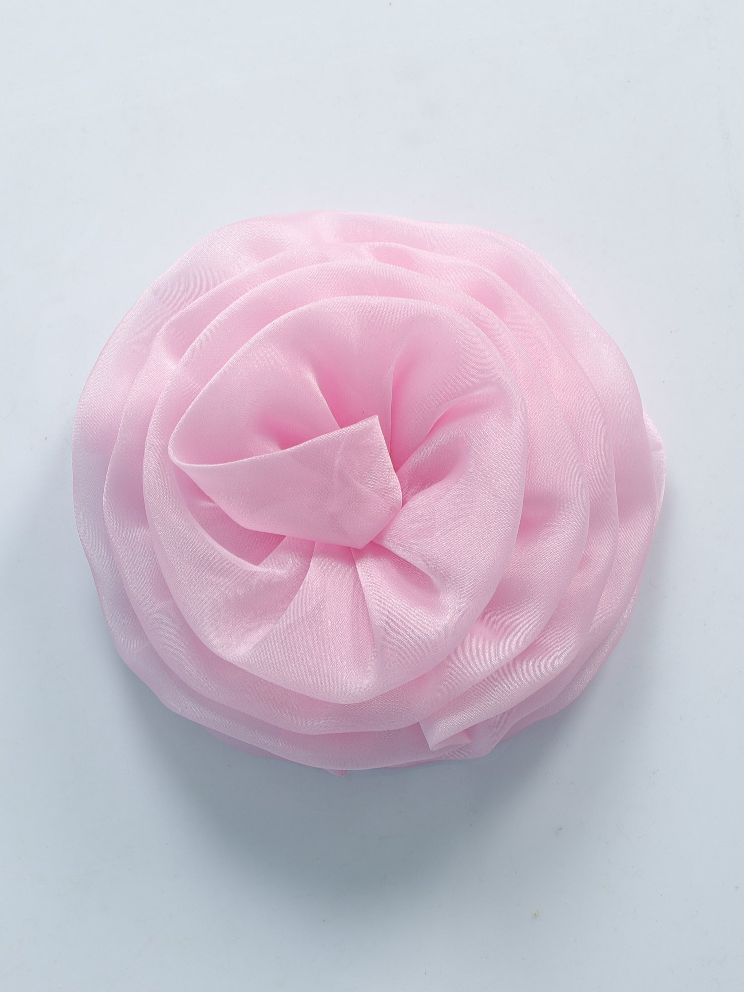 Pink Organza Flower Hair Clip