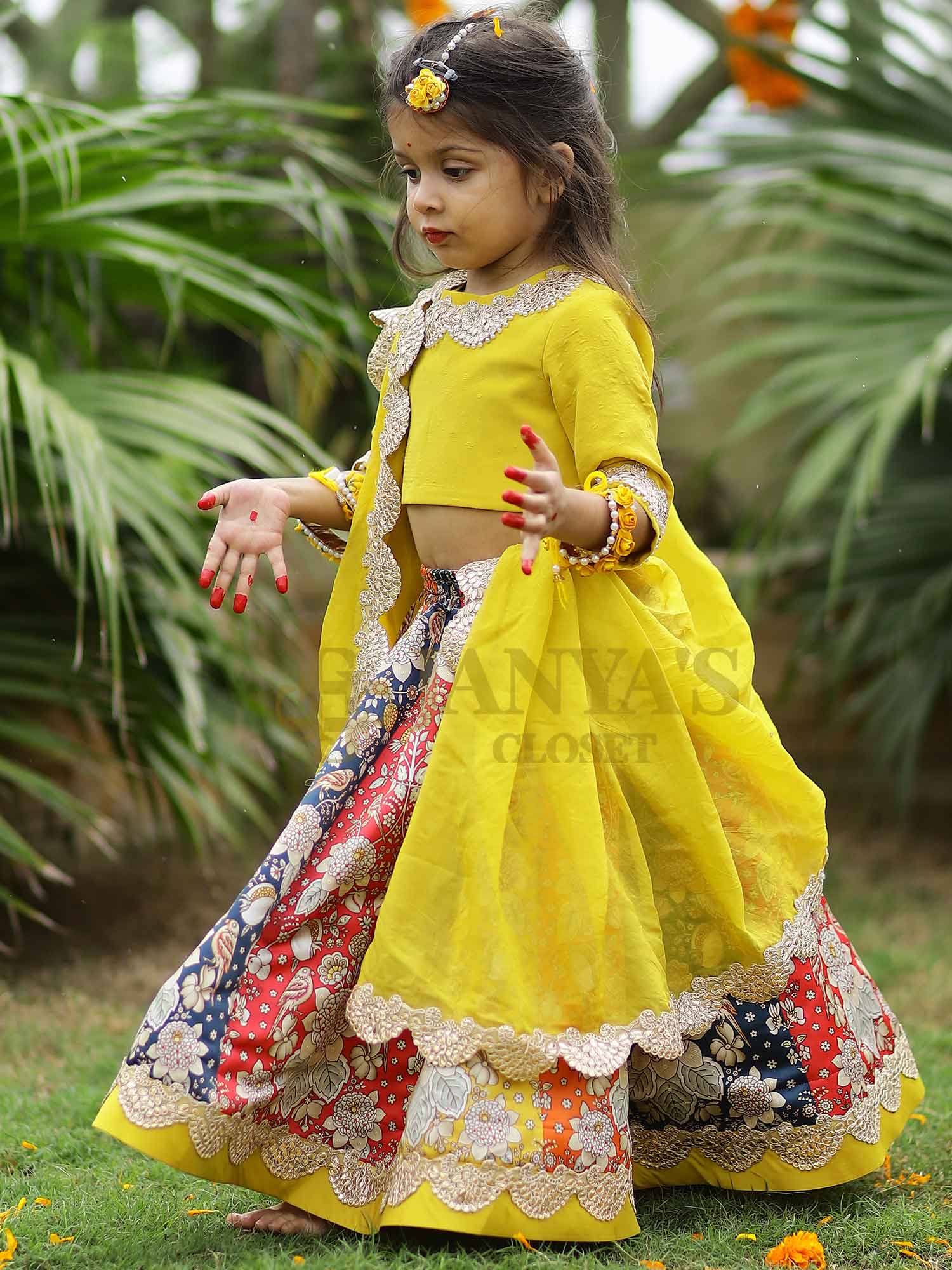 Printed Sabyasachi Kallis Lehnga With Blouse And Dupatta