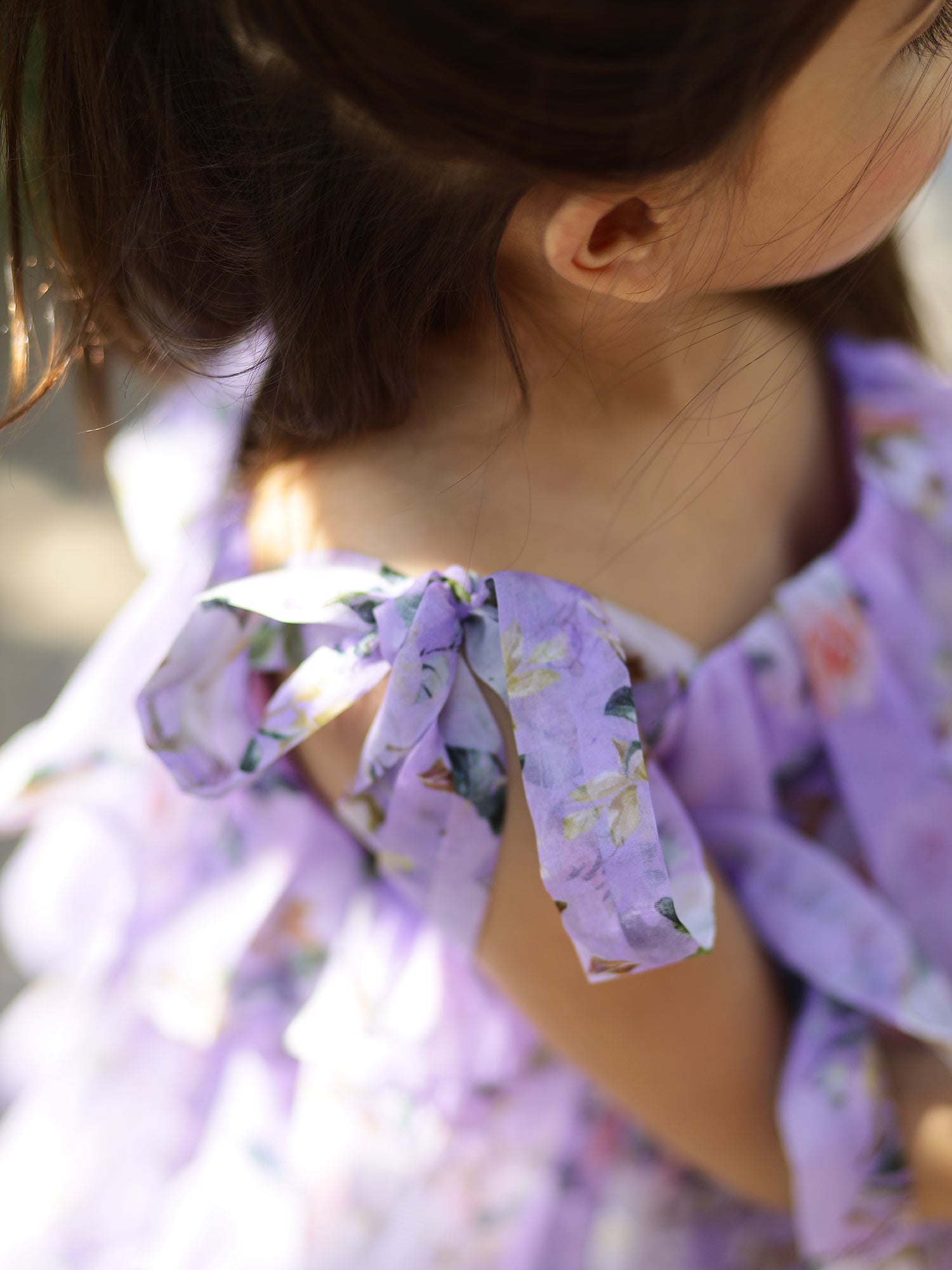 Printed Floral Lavender Party Dress