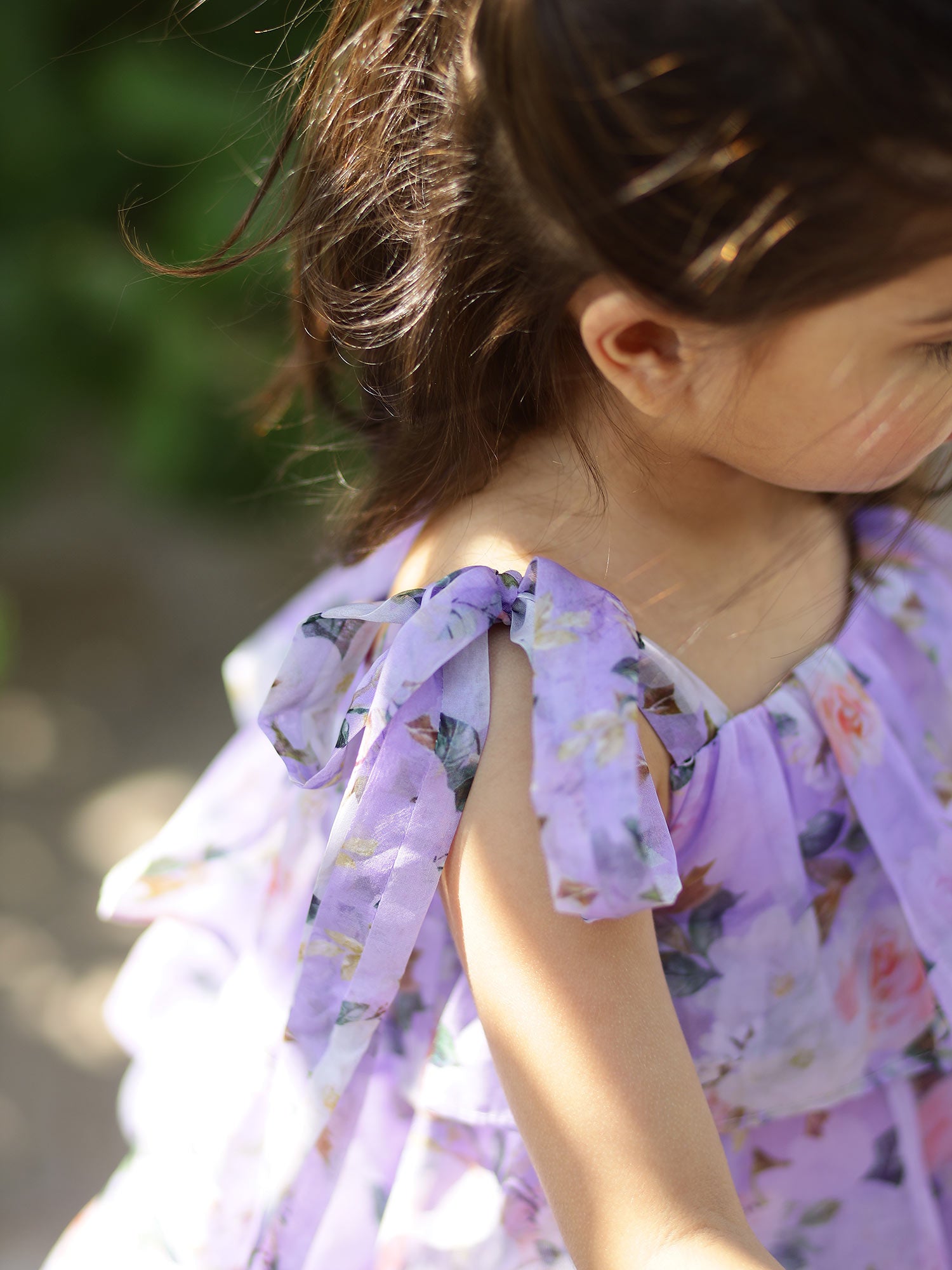 Printed Floral Lavender Party Dress