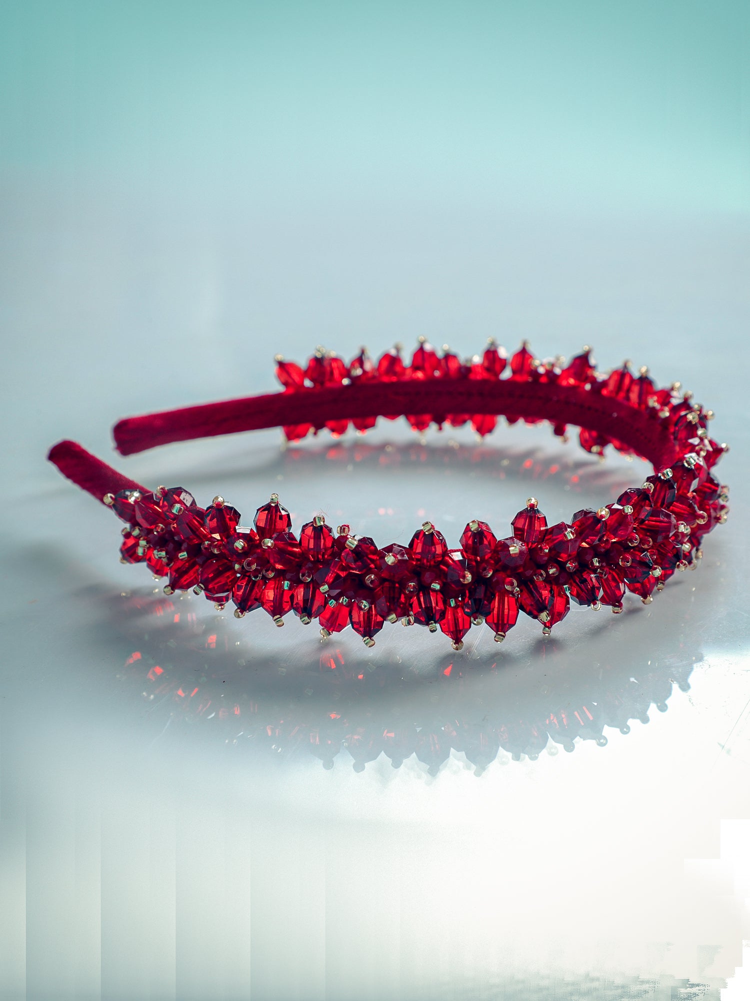 Red Crystal Beaded Headband