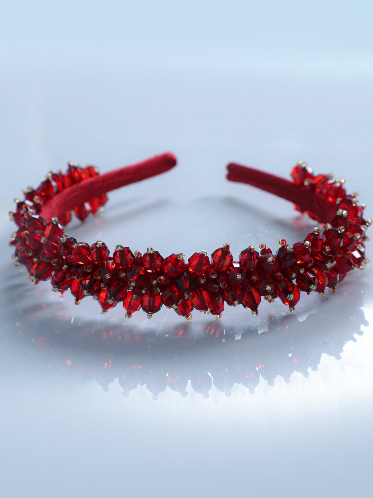 Red Crystal Beaded Headband