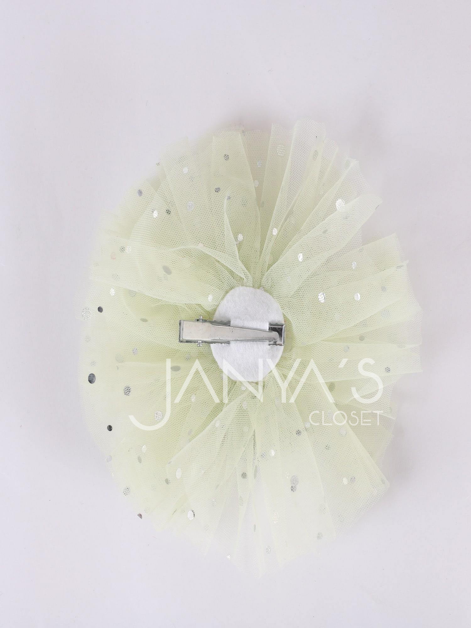 Green Tickli Ruffle Hair Clip