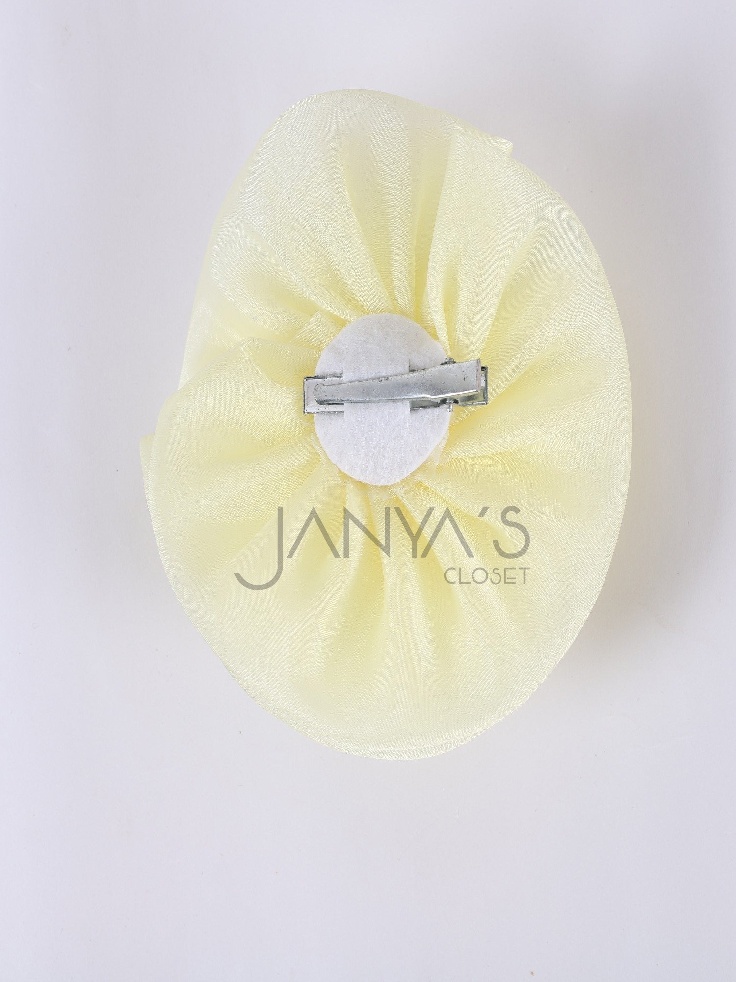 Yellow Organza Flower Hair Clip