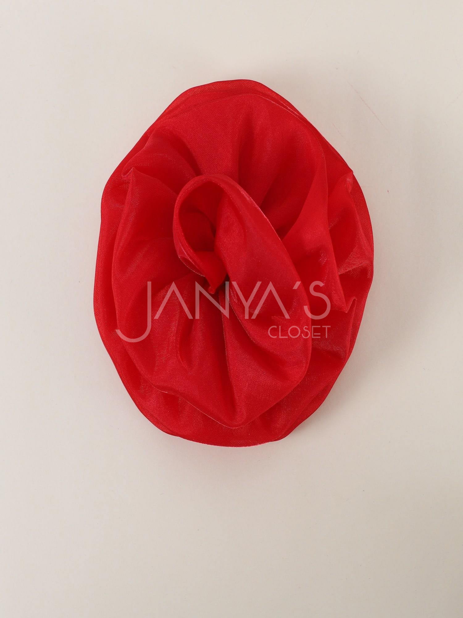 Red Organza Flower Hair Clip