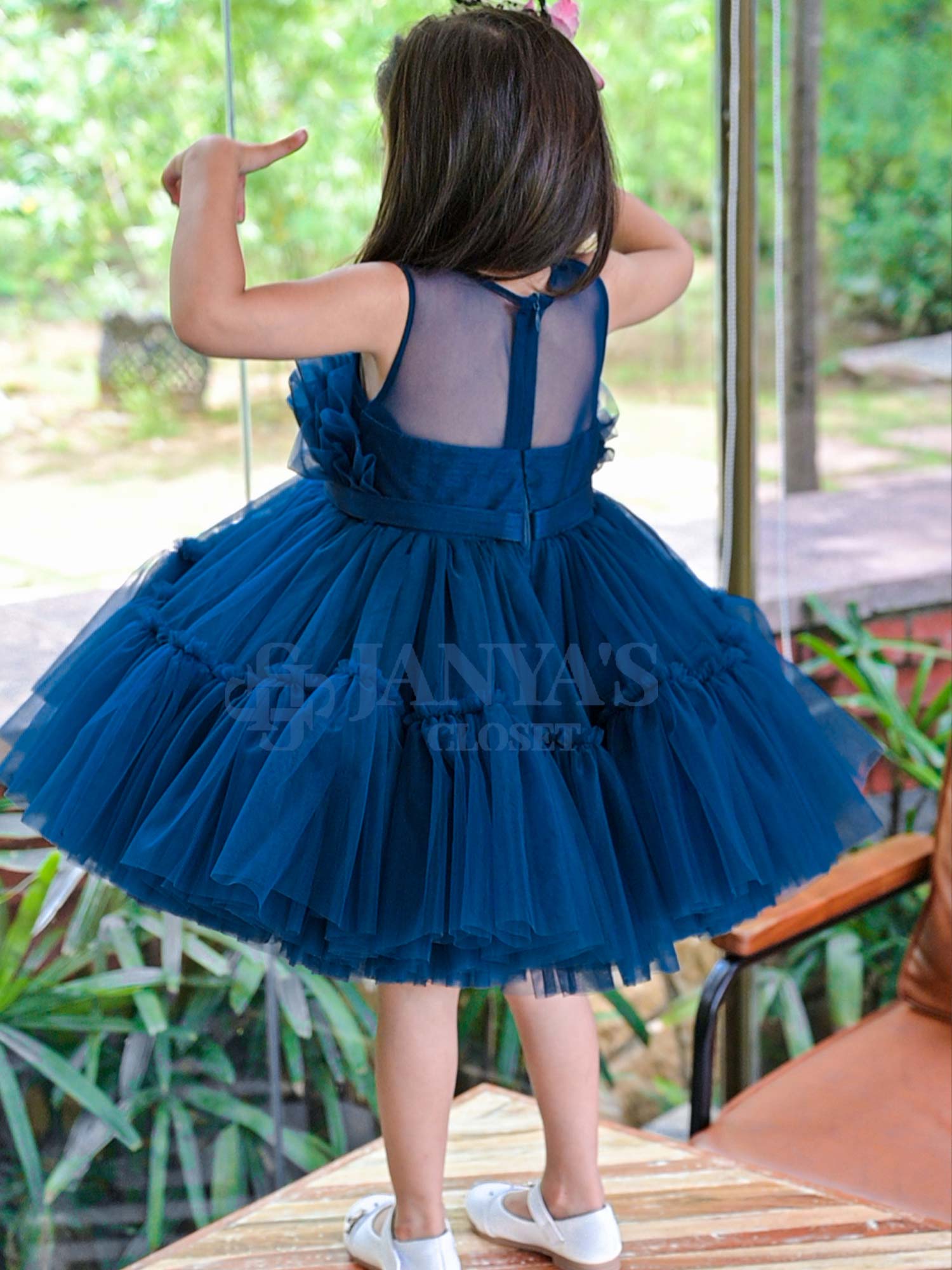 Tiana Teal Blue Dress With Hair Pin *