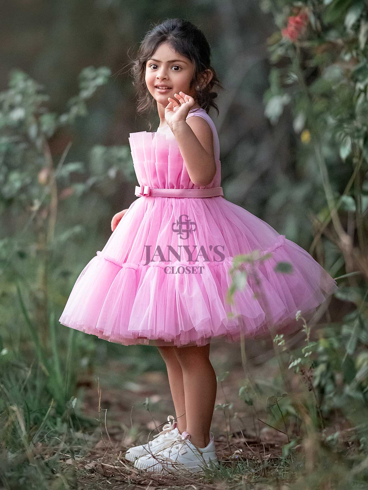 Tiana Mauve Pink Dress With Hair Accessory