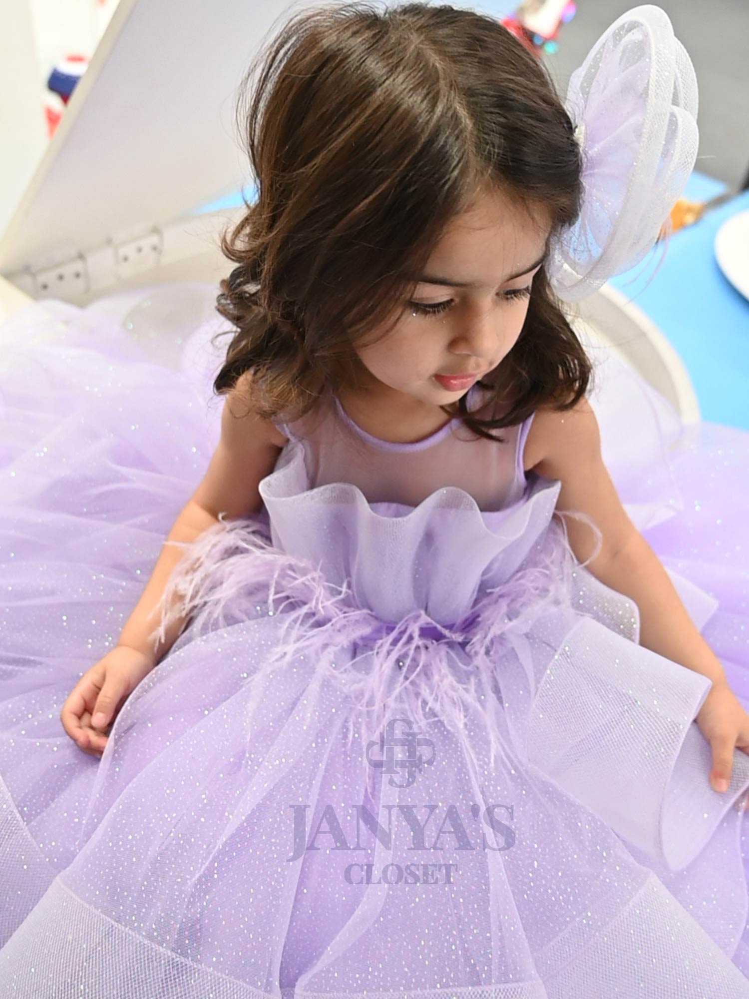 Janyas Closet Dazzling Dream Lilac Gown With Hair Pin