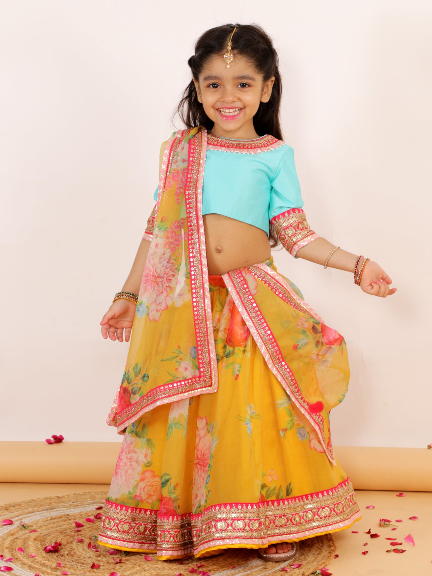 Yellow Meera Lehnga Set With Dupatta