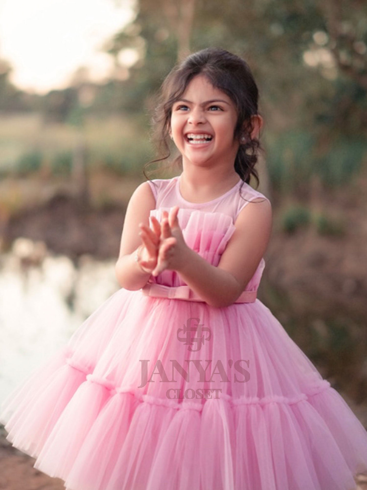 Tiana Mauve Pink Dress With Hair Accessory