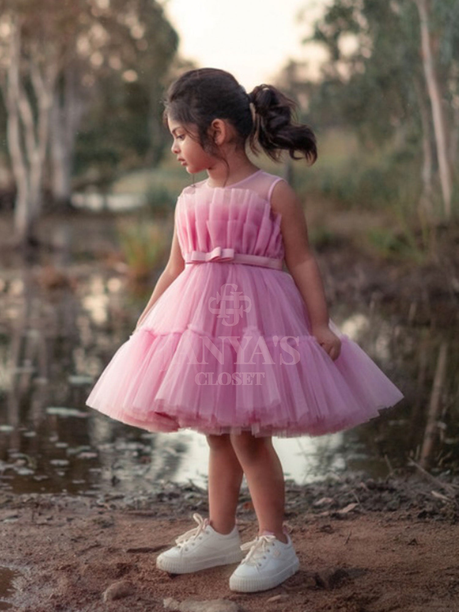 Tiana Mauve Pink Dress With Hair Accessory