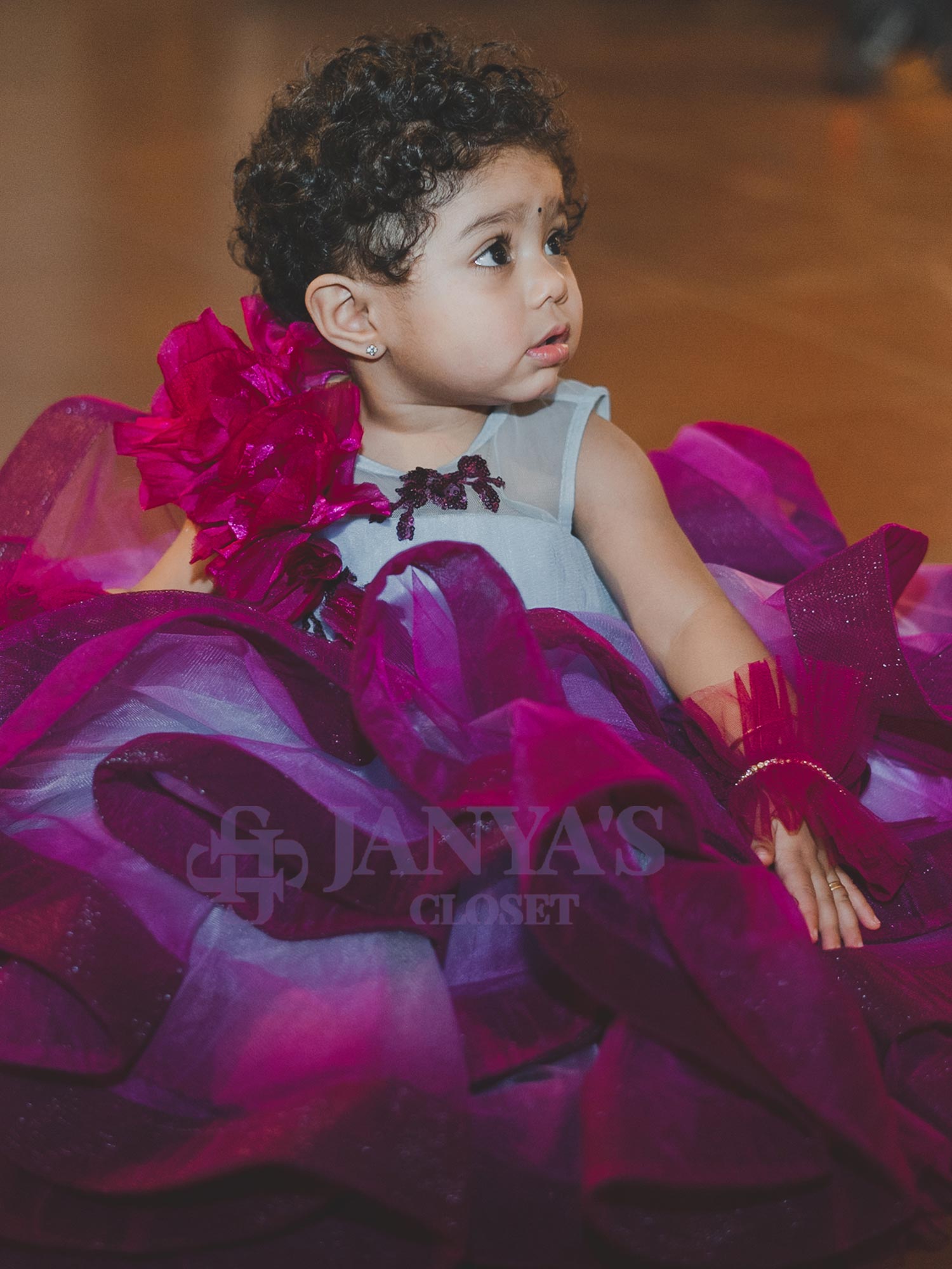 Princess Blue Shaded Gown With Hair Accessory