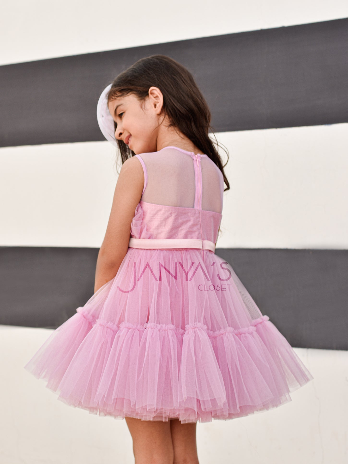 Tiana Mauve Pink Dress With Hair Accessory